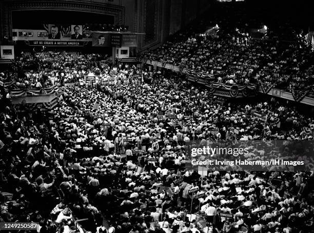 General view as the delegates from the Progressive Party wait to hear from American politician, journalist, farmer and former Vice President Henry A....