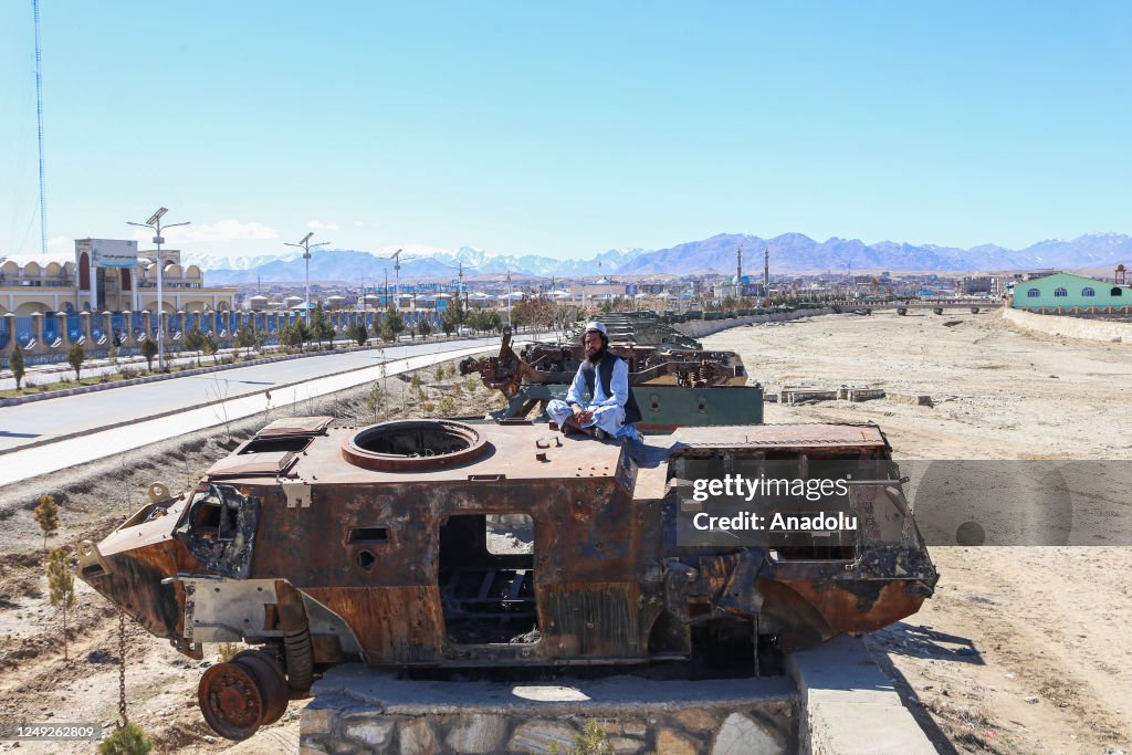 Exhibition of Soviet tanks symbolized by the occupation of Afghanistan