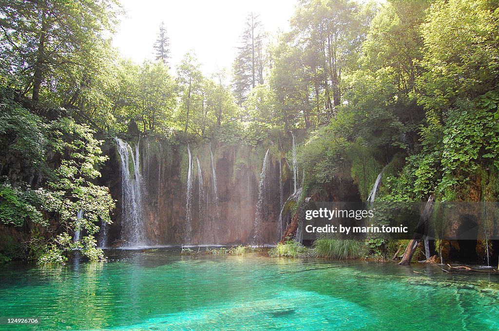 Waterfall in Plitvice lakes national park