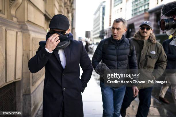 Jamie Acourt arrives at the City of London Magistrates' Court for a proceeds of crime act hearing over his failure to pay back £90,000 he made from a...