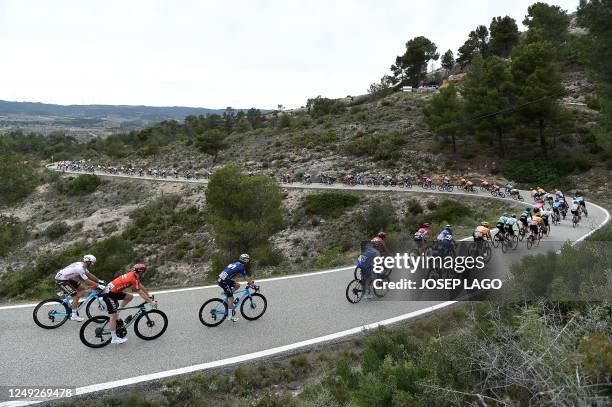 The pack ride in Bot during the 5th stage of the 2023 Volta Catalunya cycling tour of Catalonia, a 176,5 km race starting in Tortorsa and finishing...