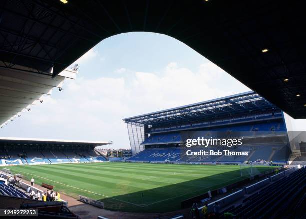 General view of the new Kippax Stand at Maine Road in Manchester, England, circa 1990.