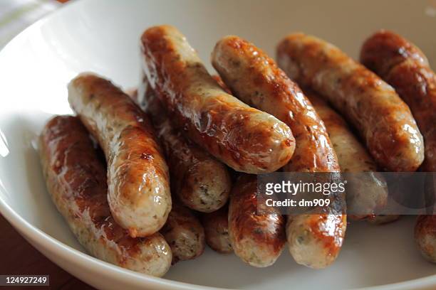 nuremberger sausage - sausage stock pictures, royalty-free photos & images