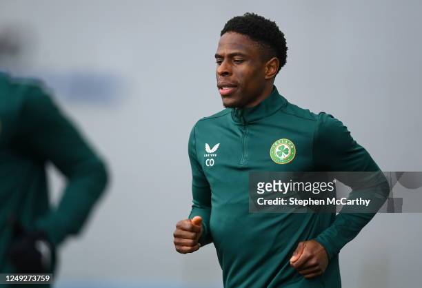 Dublin , Ireland - 24 March 2023; Chiedozie Ogbene during a Republic of Ireland training session at the FAI National Training Centre in Abbotstown,...