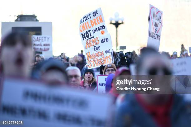 Hundreds of Colorado educators and students demanded that elected leaders take action to keep schools safe during Show Up to End Gun Violence rally...