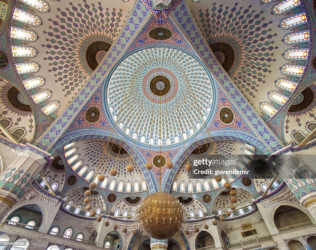 The ceiling of the beautiful Kocatepe Mosque