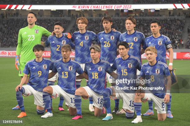 Team Photo of Japan during the international friendly match between Japan and Uruguay at the National Stadium on March 24, 2023 in Tokyo, Japan.