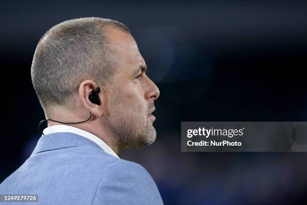 Englands former player Joe Cole looks on during the UEFA Euro 2024 Qualifiers match between Italy and England at Stadio Diego Armando Maradona on 23...