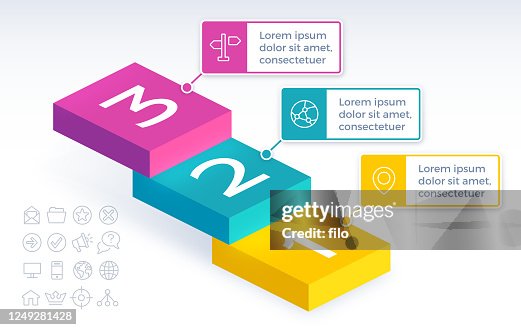 Infographic met drie stappen Infographic met drie stappen
