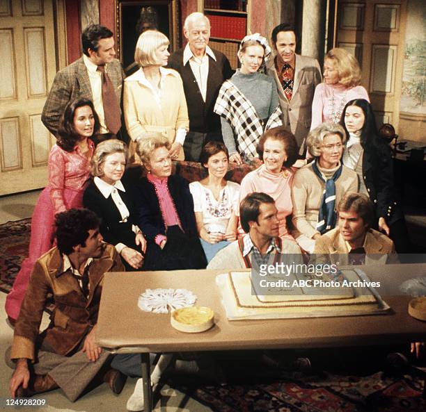1000th Episode Cast Party - 11/9/73Pictured, top row, left: Ray MacDonnell, Eileen Letchworth, Hugh Franklin. Judith Barcroft, Lawrence Keith, Writer...