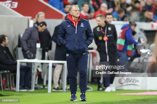 Head coach Gianni De Biasi of Azerbaijan look on during the UEFA EURO 2024 qualifying round group F match between Austria and Azerbaijan at...