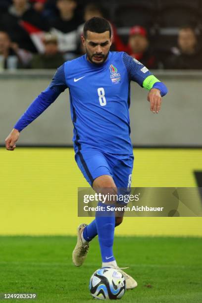 Emin Mahmudov of Azerbaijan during the UEFA EURO 2024 qualifying round group F match between Austria and Azerbaijan at Raiffeisen Arena on March 24,...