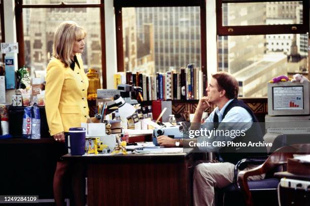 A CBS television sitcom. Series premiered, October 21, 1996. Pictured from left is Judy Geeson and Ted Danson .