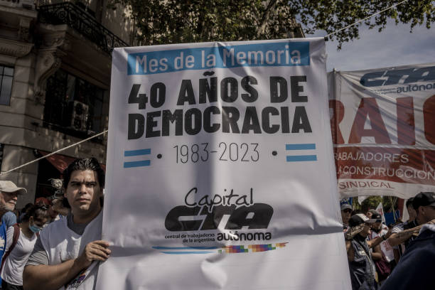 ARG: Demonstrators Celebrate 40 Years Of Democracy In Argentina