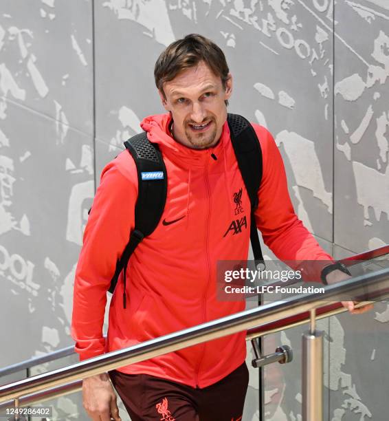 Sami Hyypia of Liverpool Legends during a training session at AXA Training Centre on March 24, 2023 in Kirkby, England.