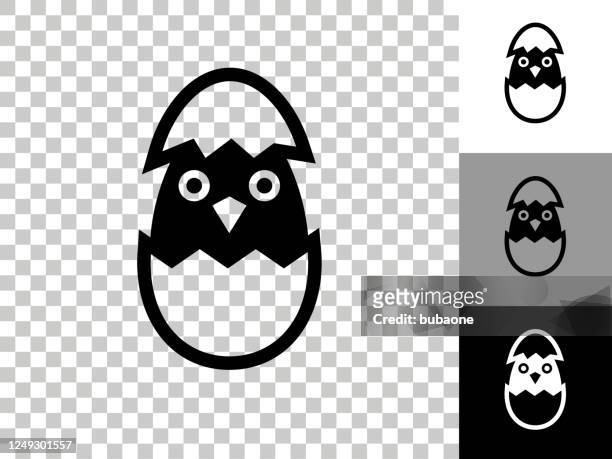 illustrazioni stock, clip art, cartoni animati e icone di tendenza di icona dell'uccello tratteggiato sullo sfondo trasparente della scacchiera - schiusura delle uova