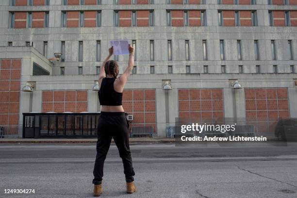 Activists gather outside the Metropolitan Detention Center, a Federal prison, to demand justice for Jamel Floyd, a prisoner who died nine days...