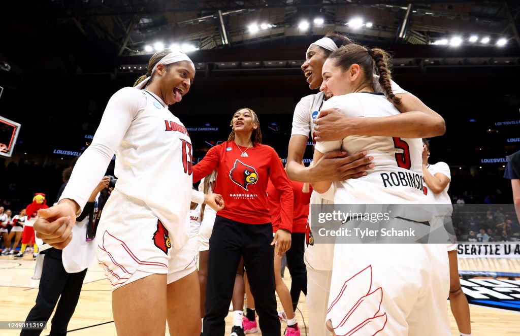 Merissah Russell, Jones and Mykasa Robinson of the Louisville