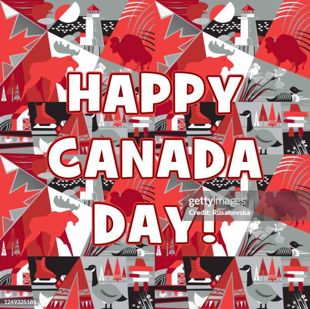 happy canada day! - peggys cove lighthouse stock illustrations