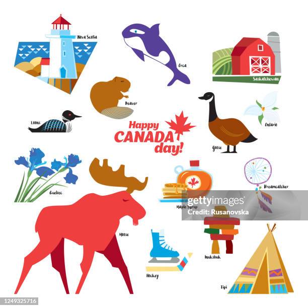 canada icons - trillium stock illustrations