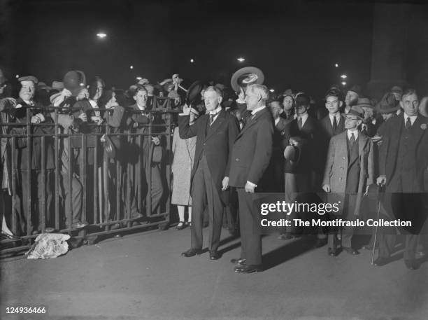 Prime Minister Mr Ramsay MacDonald, his daughter Ishbel and staff together with General Charles Gates Dawes the American Ambassador to the Court of...