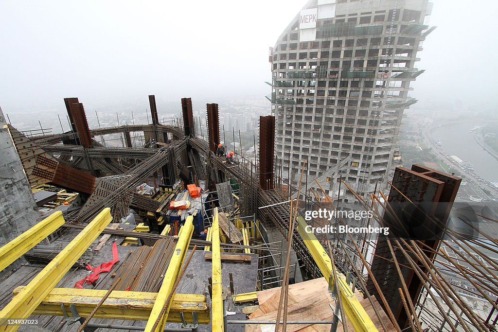 Construction in Moscow City Financial District
