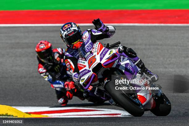 Johann Zarco of France competes with their Prima Pramac Racing Team during the MotoGP Of Portugal - Qualifying at Autodromo Internacional do Algarve...