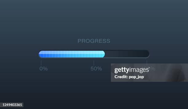 progress bar. blue loading bar. vector - stock illustration - progress indicator stock illustrations