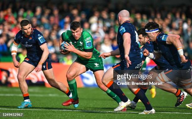 Galway , Ireland - 25 March 2023; Tom Farrell of Connacht breaks through the Edinburgh Rugby defence during the United Rugby Championship match...