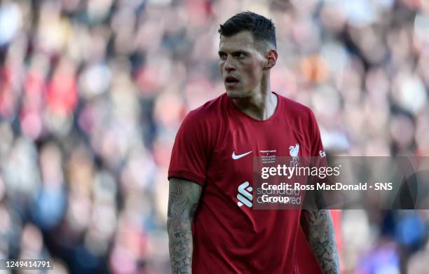 Liverpool's Martin Skrtel during a charity match between Liverpool Legends and Celtic Legends at Anfield, on March 25 in Liverpool, England.