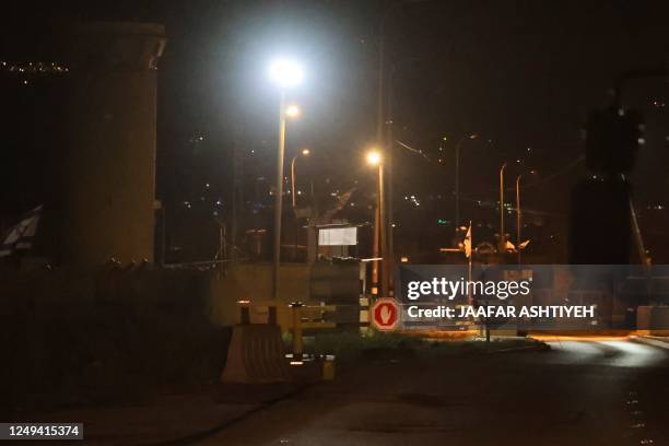This image shows the Huwara checkpoint at the entrance of the West Bank town of the same name located south of Nablus, following a reported shooting...