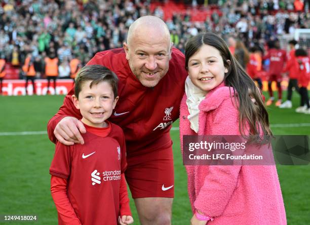 Charlie Adam of Liverpool Legends after the game at Anfield on March 25, 2023 in Liverpool, England.