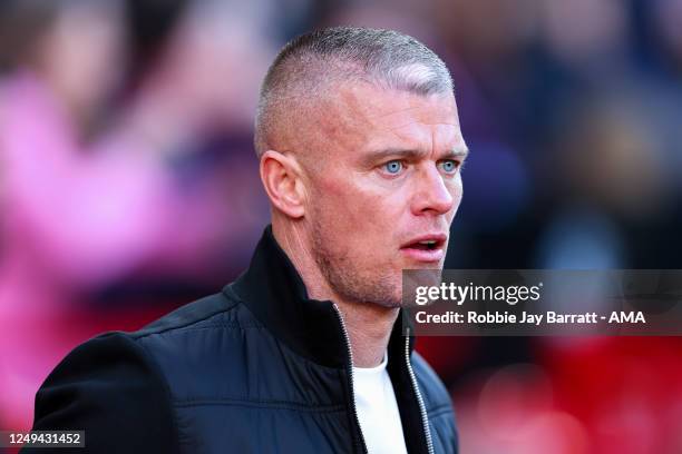 Paul Konchesky the head coach / manager of West Ham United Women during the FA Women's Super League match between Manchester United and West Ham...