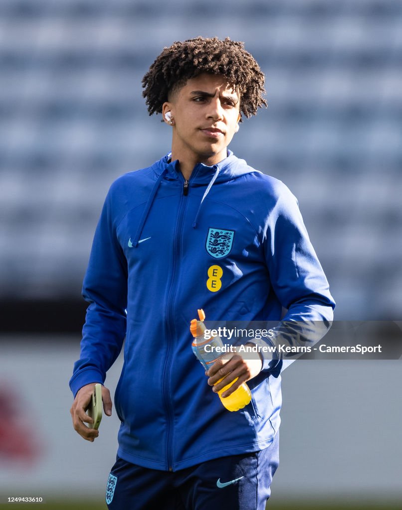 England Rico Englands Rico Lewis relaxing before the match during the U21... News ...