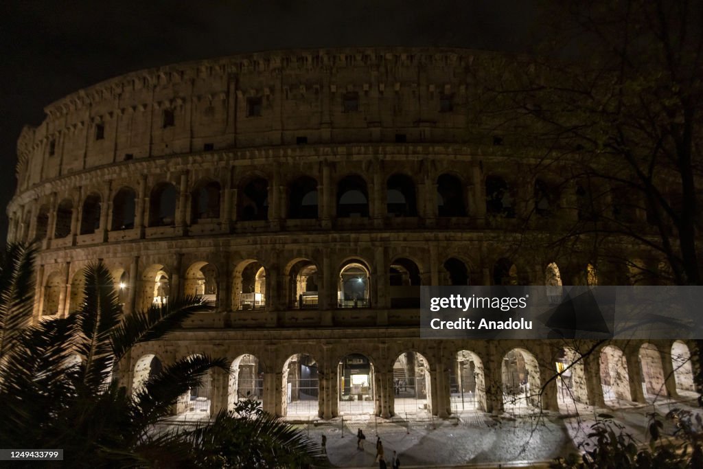 A photo shows a view of the iconic Rome Colosseum in Rome, Italy, on ...