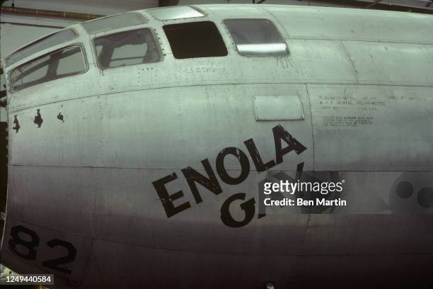 Boeing B-29 Superfortress bomber Enola Gay's cockpit, 1981.
