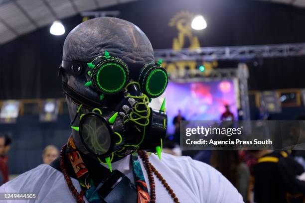 Anthony Laffredo poses for a picture during the 7th International Tattoo Convention Mitad del Mundo at Centro de Exposiciones on March 25, 2023 in...