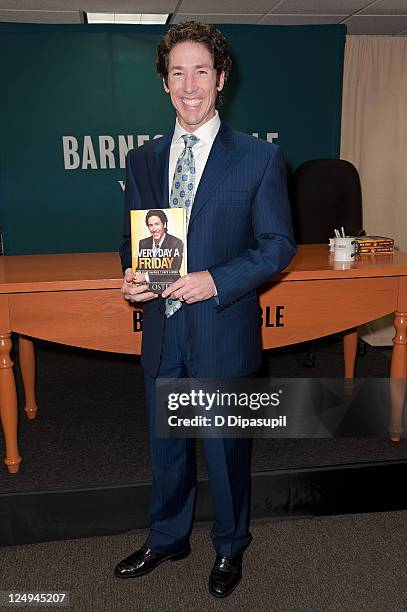 Joel Osteen promotes "Every Day A Friday: How To Be Happier 7 Days A Week" at Barnes & Noble, 5th Avenue on September 14, 2011 in New York City.