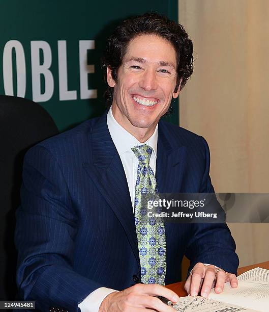 Author Joel Osteen promotes "Every Day A Friday: How To Be Happier 7 Days A Week" at Barnes & Noble, 5th Avenue on September 14, 2011 in New York...