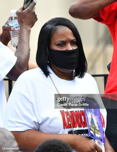 Jacquelyn Johnson, mother of Kendrick Johnson, attends the Justice For Kendrick Johnson Rally at the Georgia State Capitol on June 13, 2020 in...