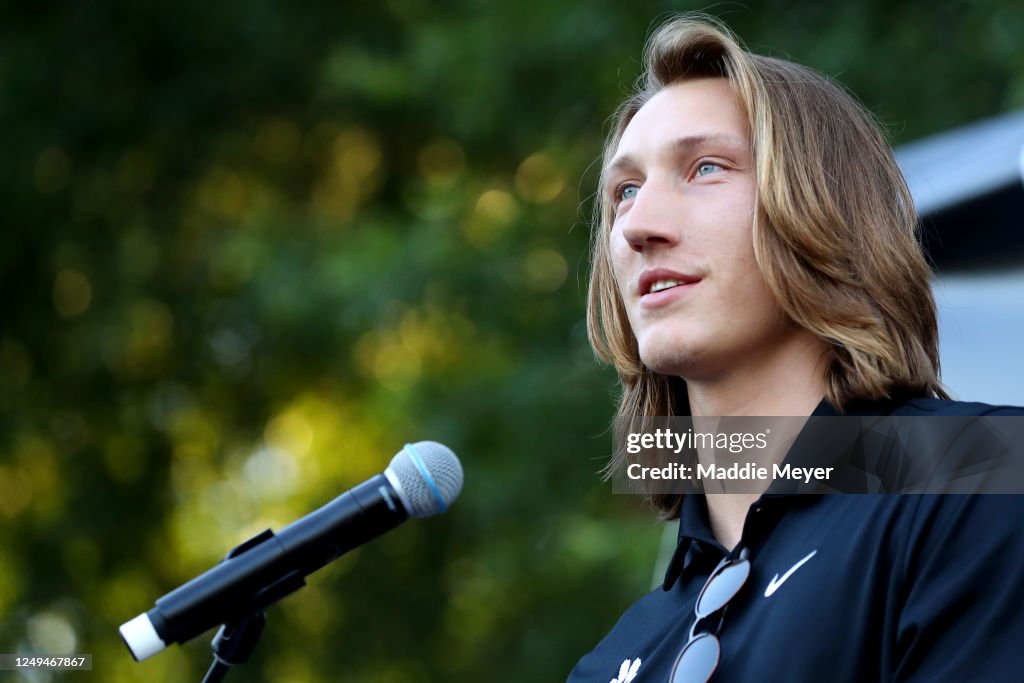 Clemson University Football Team Lead Protest March After Death Of George Floyd