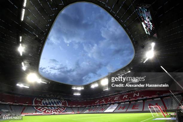 General view after the Bundesliga match between FC Bayern Muenchen and Borussia Moenchengladbach at Allianz Arena on June 13, 2020 in Munich, Germany.