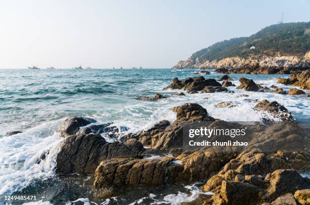 rocky coastline - rocky coastline - fotografias e filmes do acervo