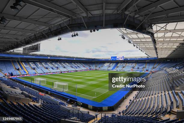 General view inside the King Power Stadium ahead of the International Friendly match between England Under 21s and France Under 21s at the King Power...