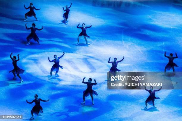 Jingu Ice Messengers perform during the Exhibition Gala at the ISU World Figure Skating Championships 2023 in Saitama on March 26, 2023.