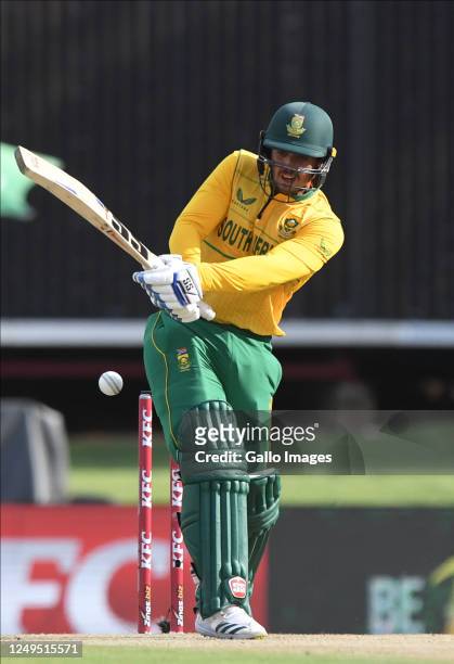 Quinton de Kock of South Africa during the 2nd KFC T20 International match between South Africa and West Indies at SuperSport Park on March 26, 2023...