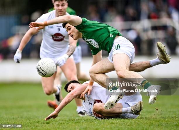 Kildare , Ireland - 26 March 2023; Donal Lenihan of Meath in action against Mick O'Grady of Kildare during the Allianz Football League Division 2...