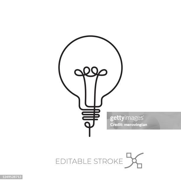 lightbulb icon editable stroke - lightbulb vector stock illustrations