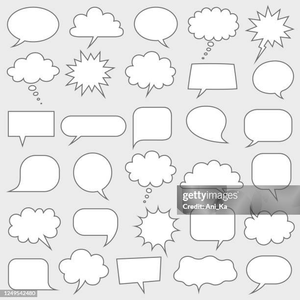 speech bubble icons - thought bubble drawing stock illustrations