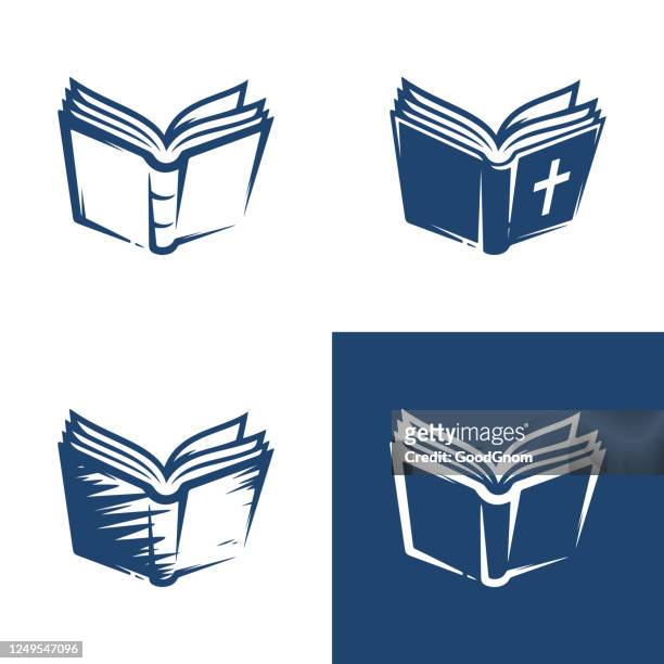 open book icons - bible stock illustrations